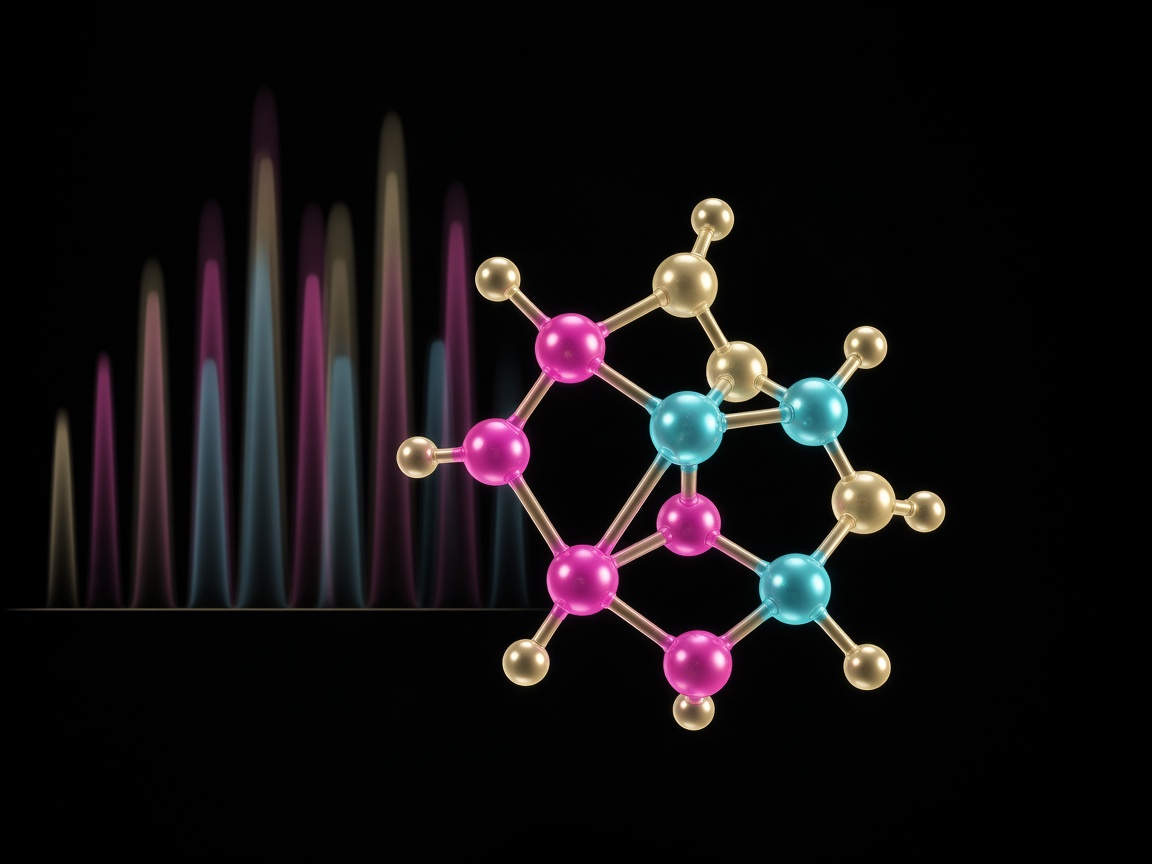 Model cząsteczki research chemicals, ilustracja edukacyjna